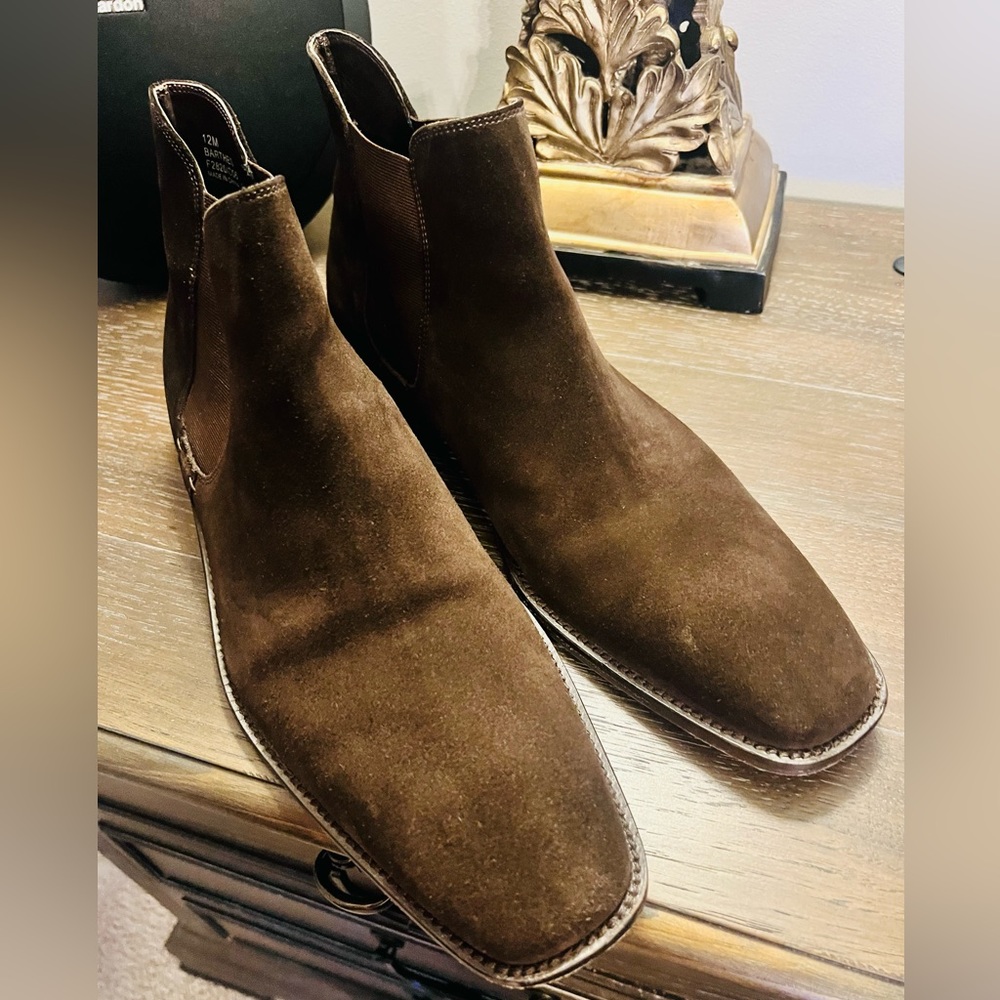 Calvin Klein Brown Suede Chelsea Boot, Size 12